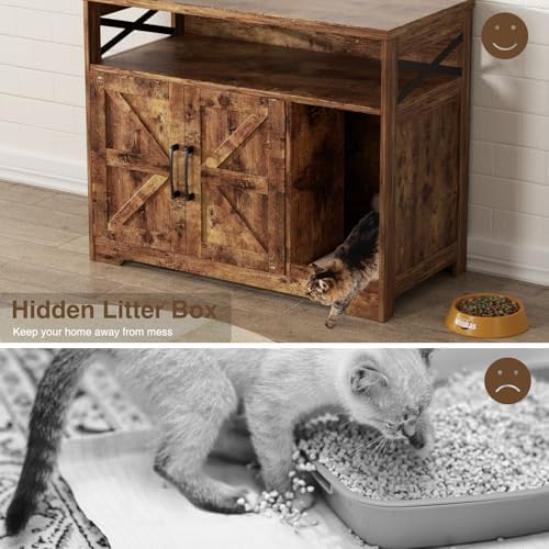 Halitaa Cat Litter Box Enclosure, Hidden Litter Box Furniture - Image 4