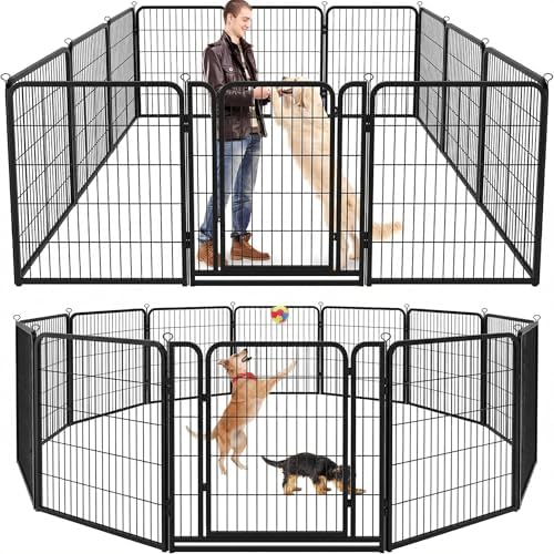 Kfvigoho Dog Playpen Outdoor Extra Wide 12 Panels Heavy Duty Dog Fence 47" by Committedtobetterpetlife