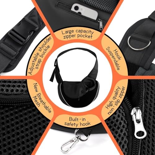YUDODO Pet Sling Carrier for 10-15 lbs Small Dogs Puppy Crossbody Carrier - Image 4