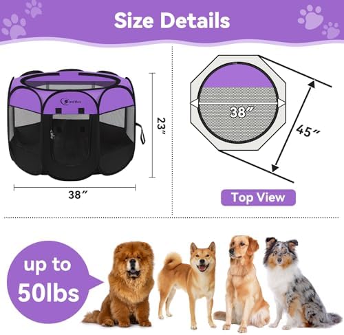 Siedihit Large Dog Playpen, Puppy Pet Playpen Indoor, Dogs Tent Crates Cage - Image 3