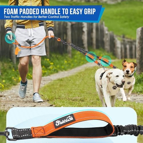 Lukovee Double Dog Leash, Reflective Heavy Duty Lead, No Tangle - Image 2