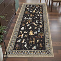 Black Floral Hallway Runner Rug 2x6 by WelcometoBabovid