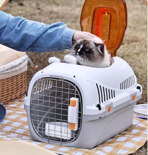 Hard Cat Carrier for Large Cats up to 20 lbs, Top Loading Plastic Pet Travel - Image 6