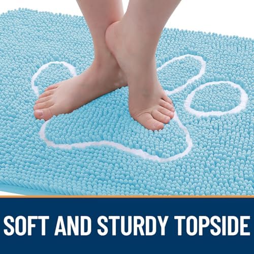 OLANLY Dog Door Mat for Muddy Paws 40x32, Paw Print Design Chenille Mud Mat - Image 4