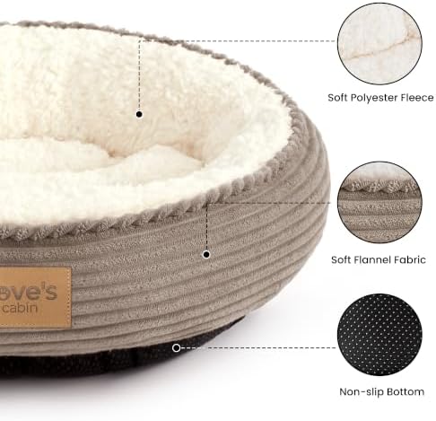 Love's cabin Round Donut Cat and Dog Cushion Bed, 24in Pet Bed - Image 2