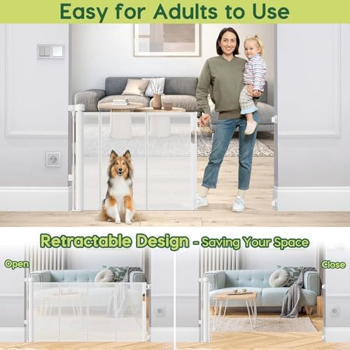 2 Pack Reinforced 55" Wide Retractable Baby Gates - Image 5