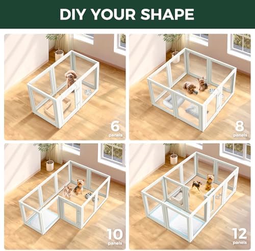 FXW AuraSpace Clear Acrylic Indoor Dog Playpen, 6 Panels - Image 5