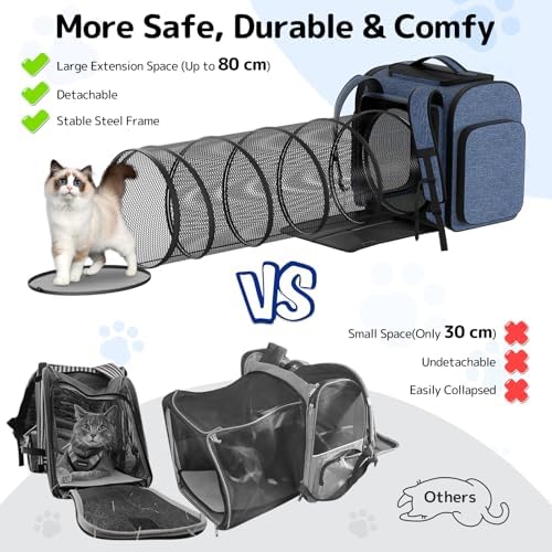Pawtners Cat Backpack with Play Tunnel, Design - Image 3