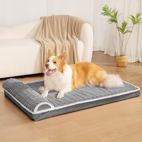 Orthopedic Large Dog Bed Pillow Pet Sofa Bed 48''X30'' Grey - Image 2