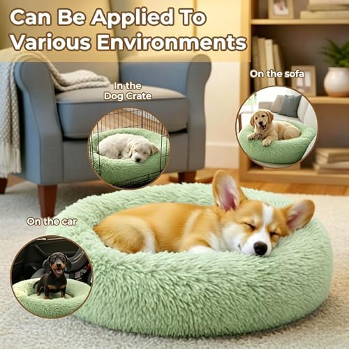 Calming Donut Dog and Cat Bed for Indoor Cats, Anti-Anxiety Round Fluffy Soft - Image 5