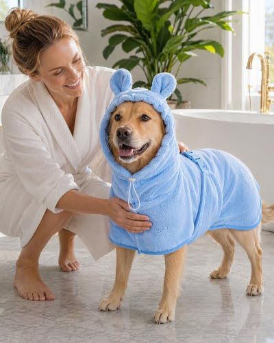 Dog Bathrobe Absorbent Microfiber Pet Drying Robe - Image 3