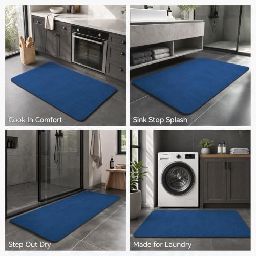 MontVoo -Bath Mat Rug-Rubber Backing Non Slip Quick Dry Absorbent Thin Bathroom - Image 6