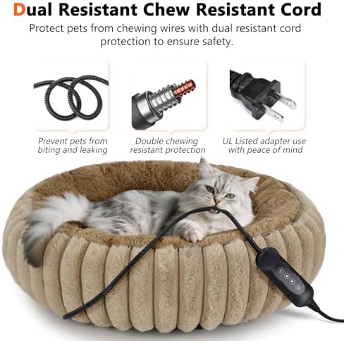INVENHO Heated Cat Beds for Indoor Cats and Small Dogs, Removable Waterproof - Image 3