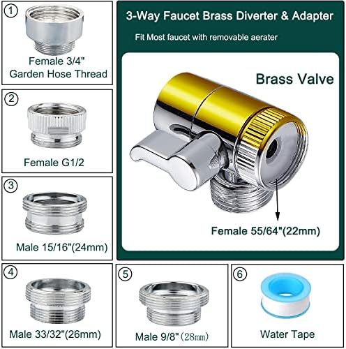 Sink Sprayer Attachment for Faucet, 6 Mode Shower Head, Extension Sink Hose - Image 3
