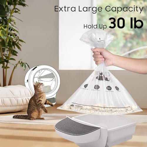90 Pack Cat Litter Box Robot Model 5/4/3 Waste Bags, Tear Resistant, Transparent - Image 5