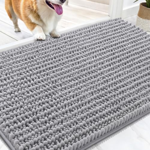 OLANLY Dog Door Mat for Muddy Paws 30x20, Ultra-Absorbent Chenille Mud Mat by OLANLY
