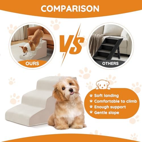 Ahpmeoa Dog Stairs for Small Dogs 11.8" H, Dog Ramp for Bed - Image 4
