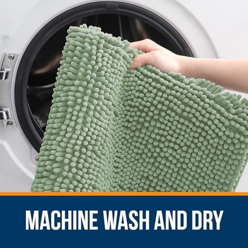 OLANLY Bathroom Runner Rugs 59x20, Extra Soft Absorbent Chenille Bath Rugs - Image 5
