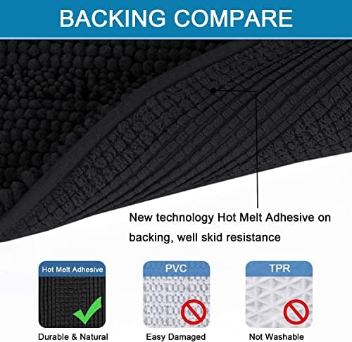 H.VERSAILTEX Bathroom Rugs Bath Rugs Non Slip Bath Mats Extra Thick Chenille - Image 4