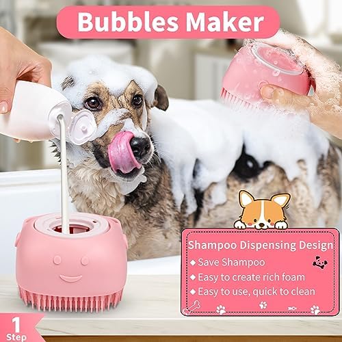 Comotech 6PCS Dog Bath Brush & Dog Toothbrush | Adjustable Handle Shampoo Brush - Image 2