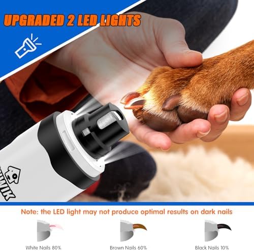 VIWIK Dog Nail Trimmers with Light, Cat Dog Nail Clippers, Dog Nail Grinder - Image 3