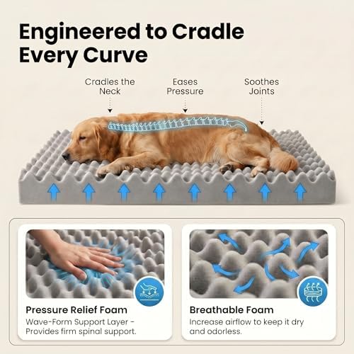 Orthopedic Dog Bed for Large Dogs 40 x 24Inch, L Shaped Memory Foam Pet Bed - Image 3