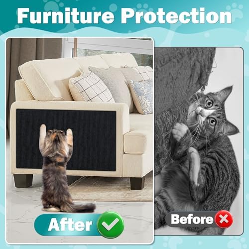 ENONCI 23.6x15.8 Cat Scratcher Mat, Self-Adhesive Cat Scratch Furniture - Image 2