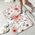 Vintage Poppy Flowers Bathroom Rug 29.5"x17", Super Absorbent Fast Drying Bath by Unknown