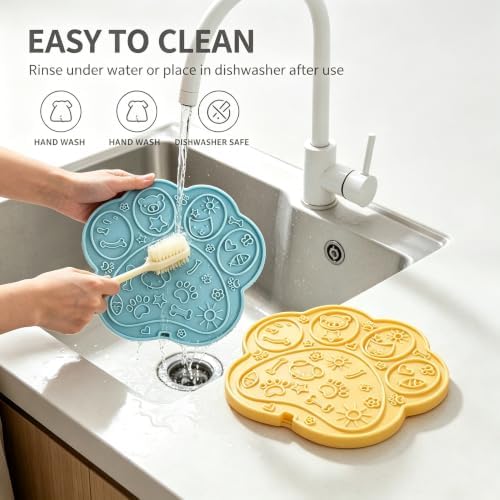 Dog Lick Mat Paw Shape Slow Feeder 17 Suction Cups 2 Pack BPA-Free - Image 2