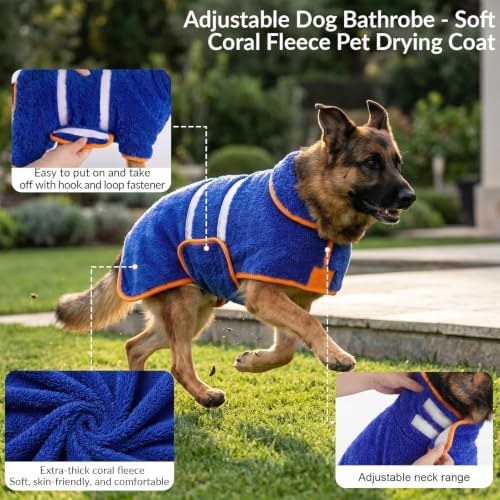 Bienbee Dog Bathrobe, Quick Drying Super Absorbent Dog Robes - Image 4