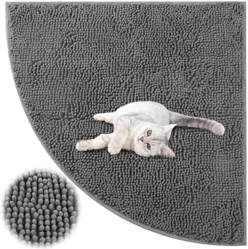Tinideya Corner Cat Litter Mat Trapping Waterproof Non Slip, Dark Gray by Tinideya