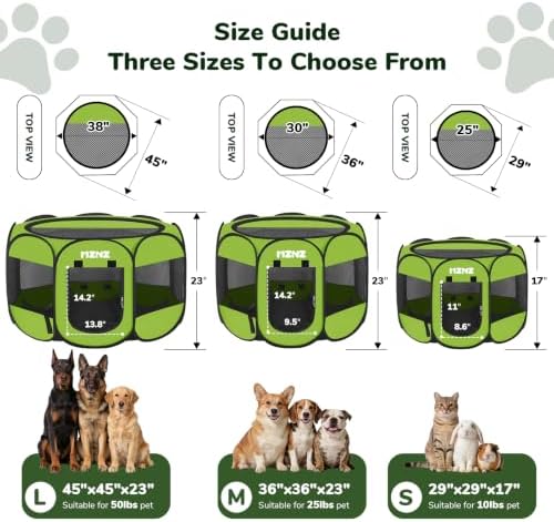 Dog Cat Small Animal Puppy Playpen Crate, Whole Green - Image 2