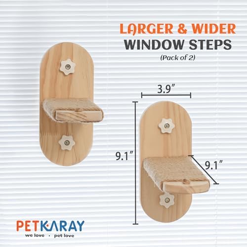 PETKARAY Large Cat Window Shelf, Upgraded Window Stairs - Image 2