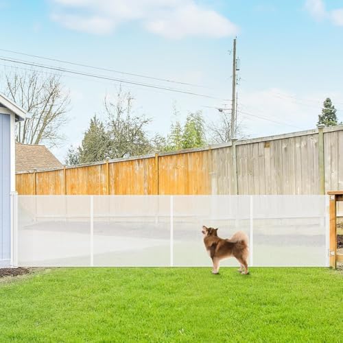 Reinforced 42" Tall 155" Retractable Baby Gates Extra Wide Dog Gate by BabyPetSafetyGate