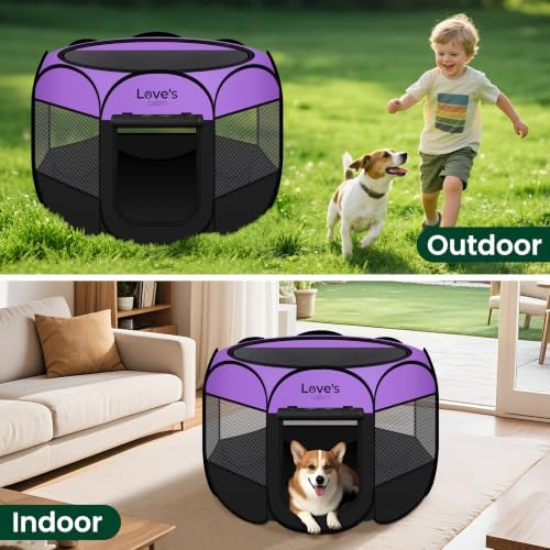 Love's cabin Pet Puppy Dog Playpen, Small Dog Tent Crates Cage Indoor/Outdoor - Image 6