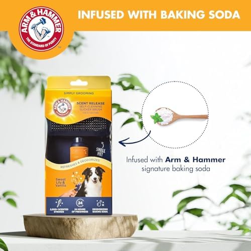 Arm & Hammer Deodorizing Slicker Dog Brush, Sweet Lily & Vanilla - Image 4