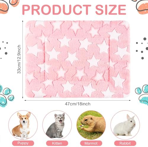 Haull 4 Pcs Waterproof Guinea Pig Bedding Mat, Cute Star, 13 x 18.5 - Image 2