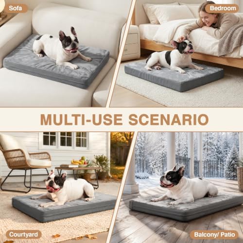 Waterproof Outdoor Medium Dog Bed Washable Crate Pad 30" Orthopedic Foam - Image 4
