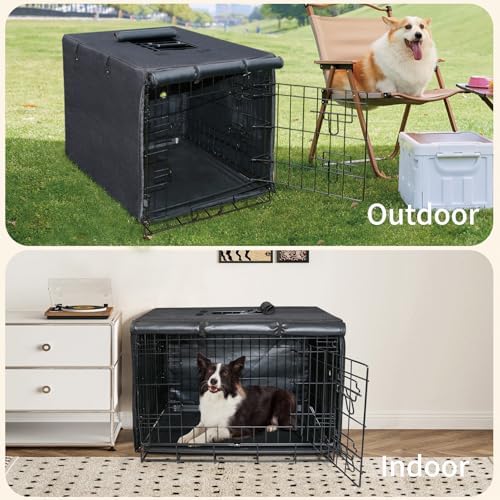 DONORO Dog Crate Cover 36 Inch Waterproof Pet Kennel Cover 600D Heavy Duty Dog - Image 6