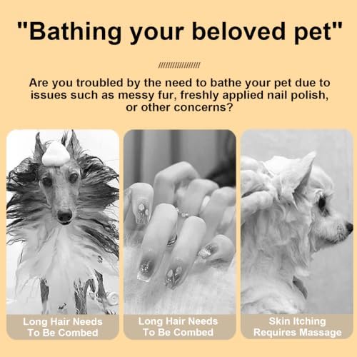 Yellow Dog Bath Brush for Bathing&Shedding Dog Shampoo Brush - Image 5