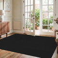 Washable 4x6 Rug for Living Room: Waffle Textured Non Slip Area Rugs Black by BYYVOORugsforYourHome