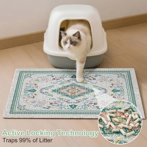 Glittme Cat Litter Mat 24"x15" Non-Slip Washable Trapping Mat - Image 2