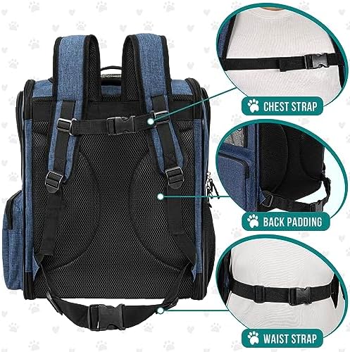 PetAmi Dog Backpack Carrier for Cats, 4-Way Entry Ventilated, 18 lbs - Image 5