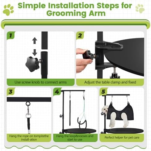 Dog Grooming Table Arm, 35-Inch Adjustable Clamp - Image 5