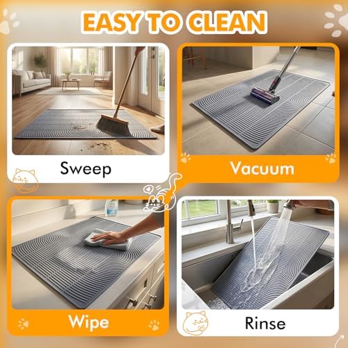 Cat Litter Mats for Floor, Highly Effective Litter Trapping Mat for Scatter - Image 6