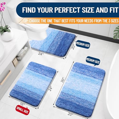 OLANLY Bathroom Runner Rug 70x20, Extra Soft Absorbent Microfiber Bath Rugs - Image 2