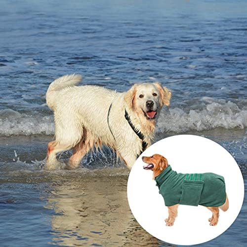 Geyecete Dog Bathrobe Towel Dog Drying Coat-Dry Fast Dog Bag-Pineapple Grid - Image 6
