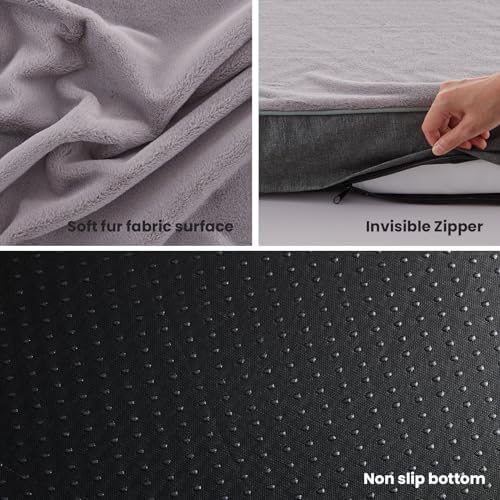 Orthopedic Memory Foam Dog Bed for Large Dogs, Cooling Gel Dog Crate Mat - Image 6
