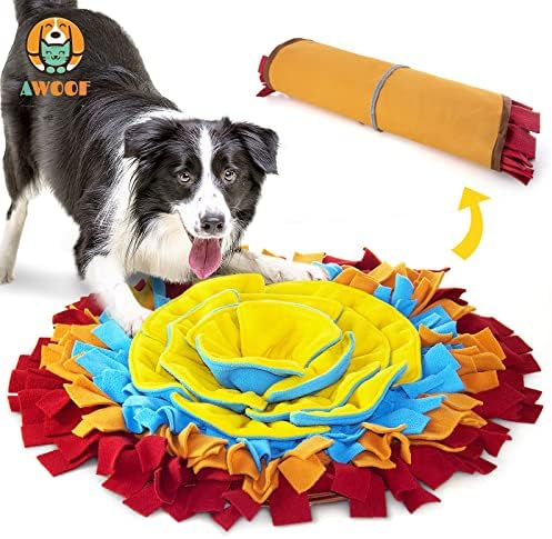 AWOOF Pet Snuffle Mat for Dogs, Interactive Feed Game for Boredom, Encourages by AWOOF