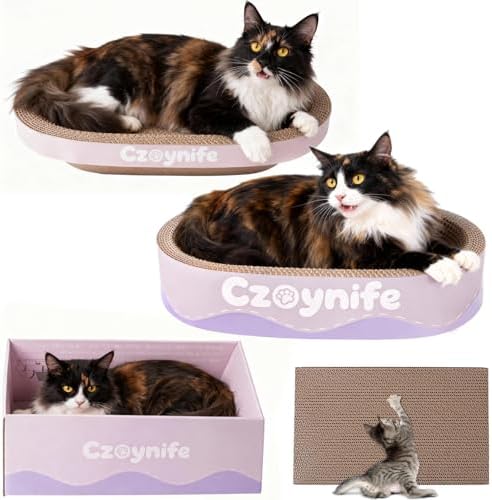 3PCS Cat Scratcher Cardboard, Oval Cat Scratch Pad Bowl Nest - Image 4